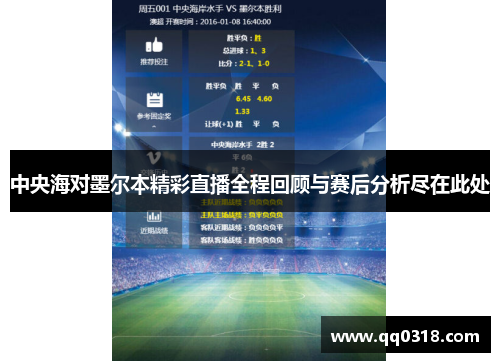 中央海对墨尔本精彩直播全程回顾与赛后分析尽在此处